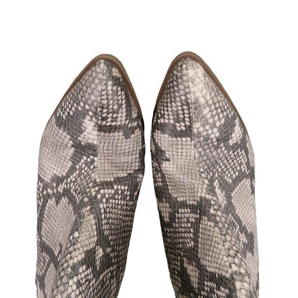 Carlos Santana Shoes Womens 8.5 Booties Fashion Block Heel Snake Print Point Toe - Picture 9 of 13